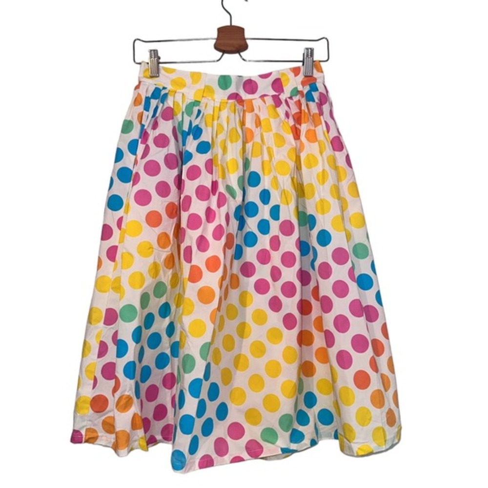 Dapper Day for Tatyana Rainbow Polka Dot Skirt